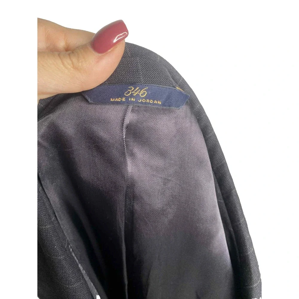 Brooks Brothers 346 Stretch Blazer Men's 44LG Wool blend‎ Navy Blue pinstripe